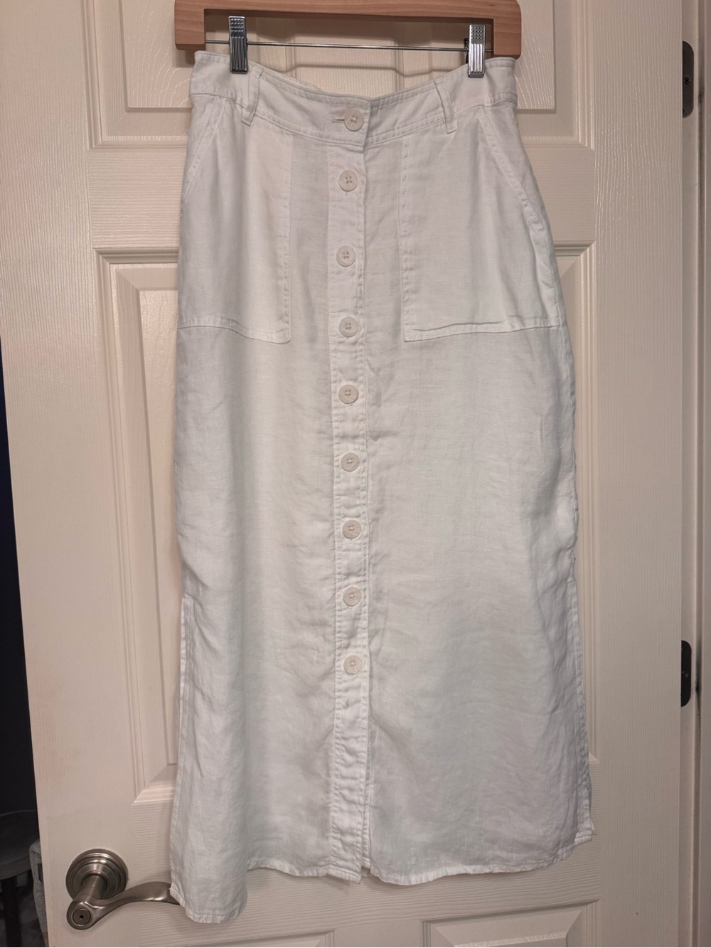 Talbots Petite White Linen-Textured skirt - Picture 7 of 7